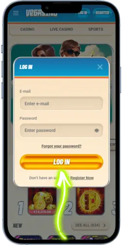 Vegasino Casino open your account